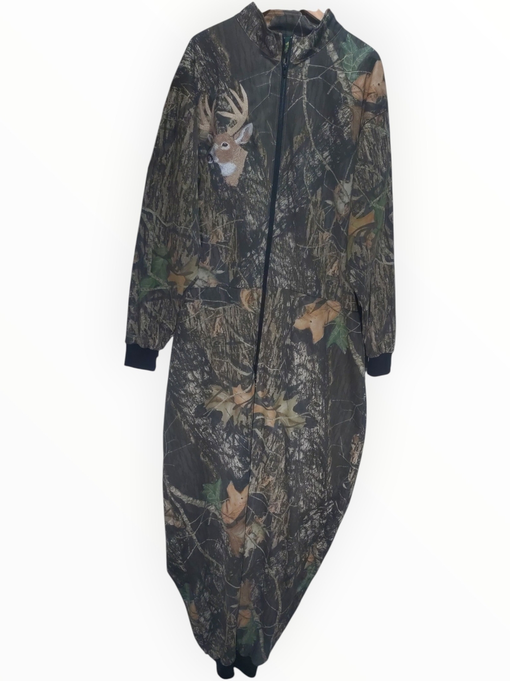Vintage Cabela's Hunting Camo size 2XL Full Zip One-Piece Jumpsuit Polyester